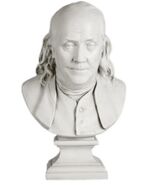 Benjamin Franklin Bust by Houdon 23" Museum Sculpture Replica Reproduction - $325.71