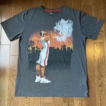 Nike Lebron James Lion T-Shirt Adult L Large Basketball Dri-Fit Black Gray Tee - £7.32 GBP