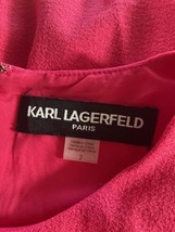 karl lagerfeld Paris pink ruffled Textured crepe Flounce Sheath dress Size 2 - $34.64