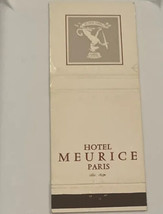 Hotel Meurice Paris France Matchbook Cover - £4.62 GBP
