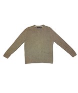 Vintage Structure Mens Ribbed Biege V-Neck Sweater Sz XL  - $18.98