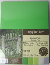 Recollections Cardstock Paper 8 1/2&quot; x 11&quot; 50 Sheets 65 lb 5 color GARDEN PARTY - £12.35 GBP
