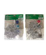 2-Packs Suncatcher Kids Activity Paint Kit, 2-Snow Flakes &amp; Santa and Re... - $11.99
