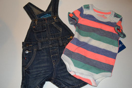 Infant   Genuine Kids Osh Kosh Jean Overall and Stripped Tee   SIZE 3M NWT - £12.04 GBP