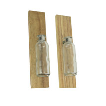 Scratch &amp; Dent Set of 2 Primitive Farmhouse Wall Mounted Bud Vase Flower Sconces - £23.28 GBP