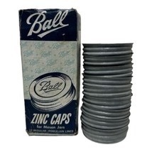 Vintage Lot of 9 Ball Zinc Caps Regular Mason Jars Original Box Porcelain Lined - $33.66