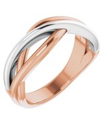 Authenticity Guarantee 
14k Rose and White Gold Freeform Ring - £885.10 GBP+