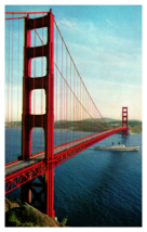Golden Gate Bridge San Francisco California Boat Underneath Postcard Unposted - £3.90 GBP