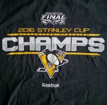 T Shirt 2016 Stanley Cup Champs NHL Pittsburgh Penguins Reebok Adult Siz... - £11.78 GBP