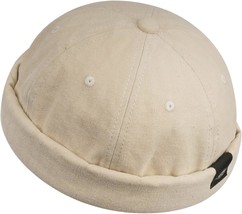 Clape Brimless Cap Docker Leon Hats Adjustable Worker Sailor Cap No Visor Skull - £25.57 GBP