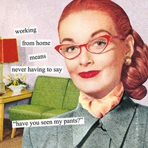 Anne Taintor, 20 Count Cocktail Paper Napkins, 5 x 5-In Working from Hom... - £7.01 GBP