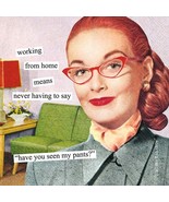Anne Taintor, 20 Count Cocktail Paper Napkins, 5 x 5-In Working from Hom... - $12.11 CAD
