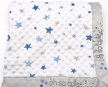 Just Born Baby Blanket Oh So Cute Stars Zebras Minky Satin Trim Embroidered - £15.71 GBP