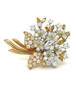 Oscar Heyman Platine Et 18k Blanc et Jaune Diamant Marguerite Bouquet Br... - $501,369.86 MXN