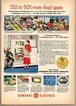 1951 Print Ad GE General Electric Refrigerators More Food Space - $14.53