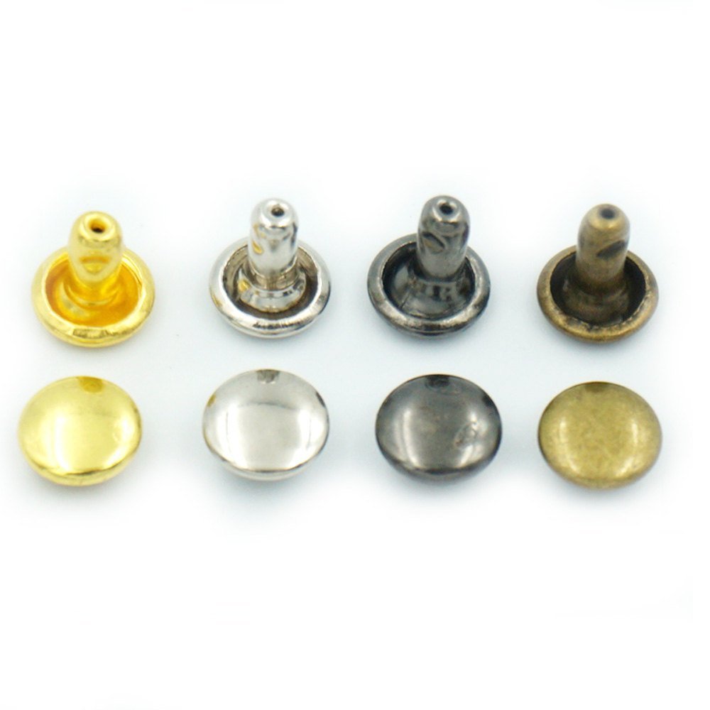 200 Sets 6mm 1/4" Double Round Cap Rivet Stud Leather