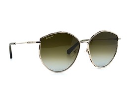 New Salvatore Ferragamo SF264S 709 Gold Green Gradient Authentic Sunglasses - £119.15 GBP