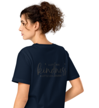 Unisex Organic Mid-Light T-Shirt – Kindness Back Print French Navy - $49.99