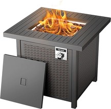 Cecarol Propane Fire Table, Outdoor Fire Pit Table With Lid And Lava, Balcony - £153.44 GBP