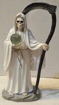 Grim Reaper Santa Muerte Globe Ball Scythe Fantasy Mythical Figurine Statue Wh - £24.34 GBP