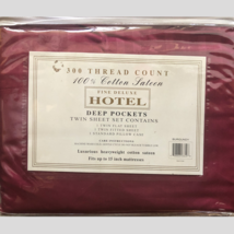 Fine Deluxe Hotel 300 Thread Count Burgundy Sheet Set - £13.26 GBP