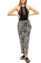 FREE PEOPLE Womens Trousers Marfa Nights Floral Black Ivory Size XS OB1120076 - £40.50 GBP