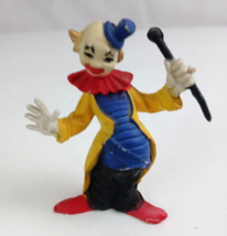 Vintage Set Of 2 Brightly Colored Circus Clowns 2.5&quot; Collectible Figurines - £7.74 GBP