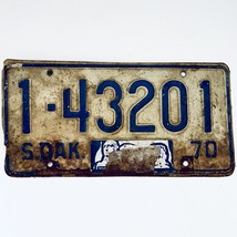 1970 United States South Dakota Minnehaha County Passenger License Plate 1-43201 - £12.63 GBP