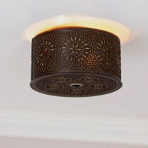 Round tin Ceiling with punched Chisel in Kettle Black - $1,615.63 MXN