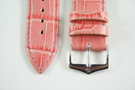 22mm crocodile-grain Genuine Leather PINK  Watch Band  STRAP - £15.94 GBP