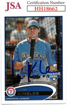Ian Kinsler signed 2012 Topps Baseball On Card Auto #US285- JSA #HH18662 (Texas  - £21.59 GBP