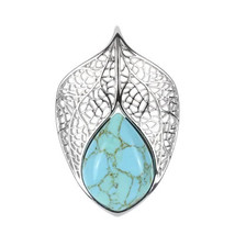 Jewelry of Venus fire Turquoise silver pendant - £629.89 GBP