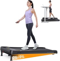 Urevo Walking Pad With Auto Incline, 9% Incline Under Desk Treadmill For - £281.57 GBP