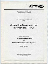 1973 Carnegie Hall Josephine Baker and Her International Revue  - £14.02 GBP
