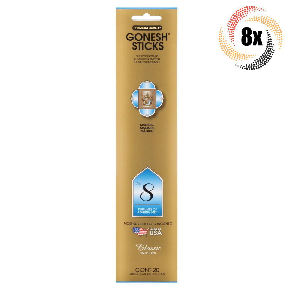8x Packs Gonesh Incense Sticks #8 Perfumes Of Spring Mist | 20 Sticks Each - £14.47 GBP