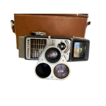 Bell & Howell Camera In Leather Case Top Grain Vintage Cowhide W/ Strap - $29.99