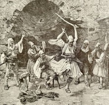 Sword Dance Of The Moors 1903 Wood Engraving Worlds People History Print DWKK24 - £31.45 GBP