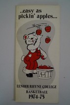 Vintage Basketball Media Press Guide Lenoir Rhyne College 1974 1975 - $29.55