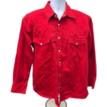  Vintage Star Western Style Red pearl Snap Shirt XL 100% Cotton Cowboy flaw - $26.59