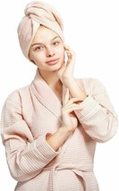 Women&#39;s Cotton Robe and Hair Towel Wrap Set of 2 Pieces - £39.19 GBP
