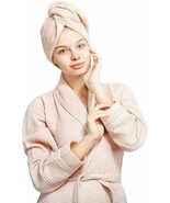 Women&#39;s Cotton Robe and Hair Towel Wrap Set of 2 Pieces - £39.61 GBP