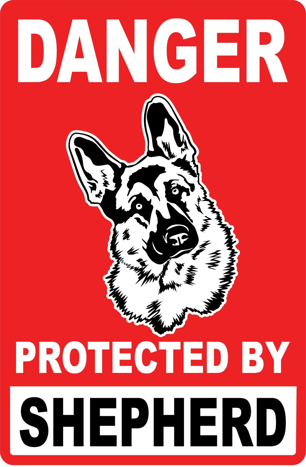 AnyStickerYouWant - DANGER Protected by Shepherd Red Aluminum Sign 8&quot; x ... - $9.99
