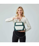 Green Leather Handbag: Handmade Shoulder Bag with Goat Hide Panel - $5,099.54 MXN
