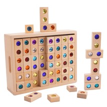 Wooden Building Blocks Set Rainbow Stacking Game Rainbow Stacker Acrylic Block C - £51.51 GBP