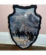 Vintage Native American arrowhead, winter hunter artwork wall clock - Wo... - €36,35 EUR