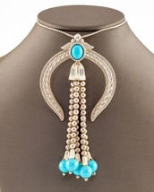 Navajo Naja Sterling w/ Turquoise &amp; Pendant 95 mm Long - £229.13 GBP