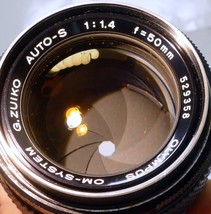 Olympus OM 50mm f1.4 G Zuiko Auto-S manual focus standard Lens (little bit haze) - $74.57