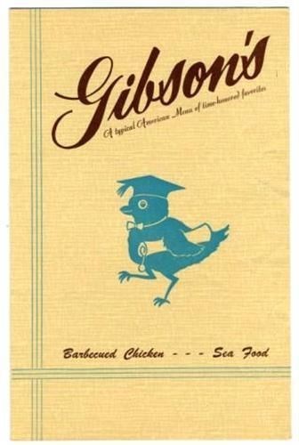 Gibson's Kitchen American Menu of Time Honored Favorites Massachusetts 1950's - $17.82