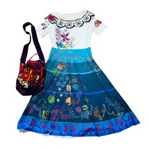 Mirabel Isabela Encanto Costume Dress with Bag for Girls Princess Halloween - £11.25 GBP