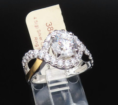 925 Silver - Vintage Two Tone Cubic Zirconia Infinity Knot Ring Sz 6.5 - RG25635 - £28.87 GBP